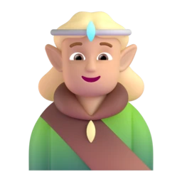 Elf: medium-light skin tone animated emoji