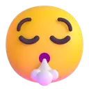 Face exhaling 3D animated emoji