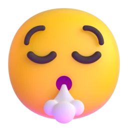Face exhaling animated emoji