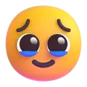 Face holding back tears 3D animated emoji