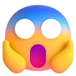 Face screaming in fear animated emoji