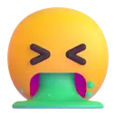 Face vomiting 3D animated emoji