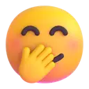 Face with hand over mouth 3D animated emoji