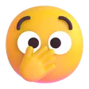 Face with open eyes and hand over mouth 3D animated emoji