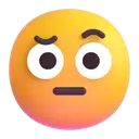 Face with raised eyebrow 3D animated emoji