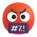 Face with symbols on mouth 3D animated emoji