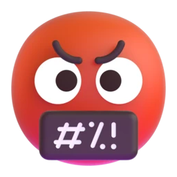 Face with symbols on mouth animated emoji