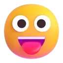 Face with tongue 3D animated emoji