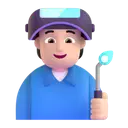 Factory worker: light skin tone 3D animated emoji