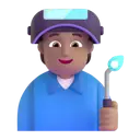 Factory worker: medium skin tone 3D animated emoji