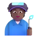 Factory worker: medium-dark skin tone 3D animated emoji