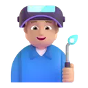 Factory worker: medium-light skin tone 3D animated emoji