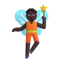 Fairy: dark skin tone 3D animated emoji