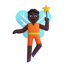 Fairy: dark skin tone animated emoji