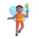 Fairy: medium skin tone 3D animated emoji