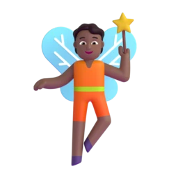 Fairy: medium-dark skin tone animated emoji