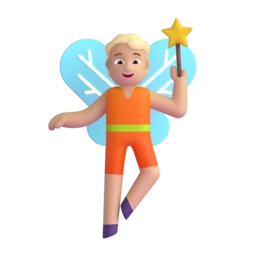 Fairy: medium-light skin tone animated emoji