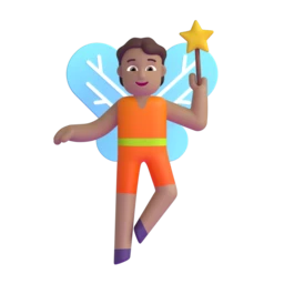 Fairy: medium skin tone animated emoji