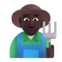 Farmer: dark skin tone 3D animated emoji