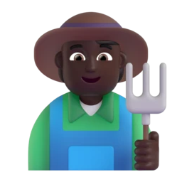Farmer: dark skin tone animated emoji