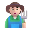 Farmer: light skin tone 3D animated emoji