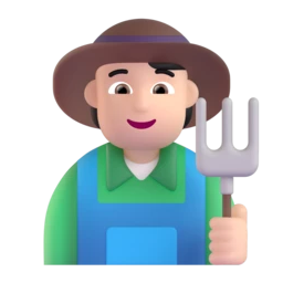 Farmer: light skin tone animated emoji