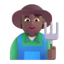 Farmer: medium-dark skin tone 3D animated emoji