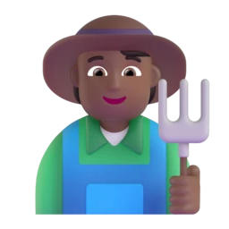 Farmer: medium-dark skin tone animated emoji