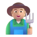 Farmer: medium-light skin tone 3D animated emoji
