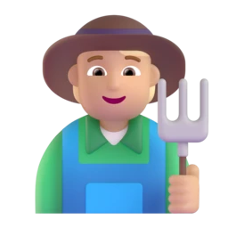 Farmer: medium-light skin tone animated emoji