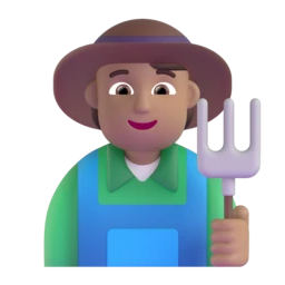 Farmer: medium skin tone animated emoji