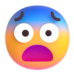 Fearful face animated emoji