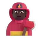 Firefighter: dark skin tone 3D animated emoji