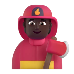 Firefighter: dark skin tone animated emoji
