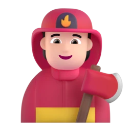 Firefighter: light skin tone animated emoji