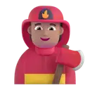 Firefighter: medium skin tone 3D animated emoji