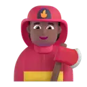 Firefighter: medium-dark skin tone 3D animated emoji
