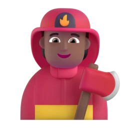 Firefighter: medium-dark skin tone animated emoji