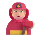 Firefighter: medium-light skin tone 3D animated emoji