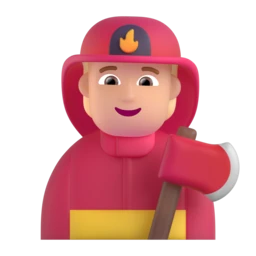 Firefighter: medium-light skin tone animated emoji