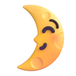 First quarter moon face animated emoji