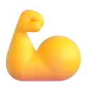 Flexed biceps 3D animated emoji