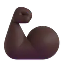 Flexed biceps: dark skin tone 3D animated emoji