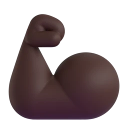 Flexed biceps: dark skin tone animated emoji