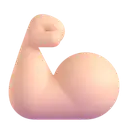 Flexed biceps: light skin tone 3D animated emoji