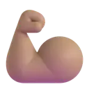 Flexed biceps: medium skin tone 3D animated emoji