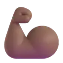 Flexed biceps: medium-dark skin tone 3D animated emoji