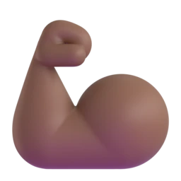 Flexed biceps: medium-dark skin tone animated emoji