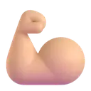 Flexed biceps: medium-light skin tone 3D animated emoji