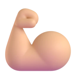 Flexed biceps: medium-light skin tone animated emoji
